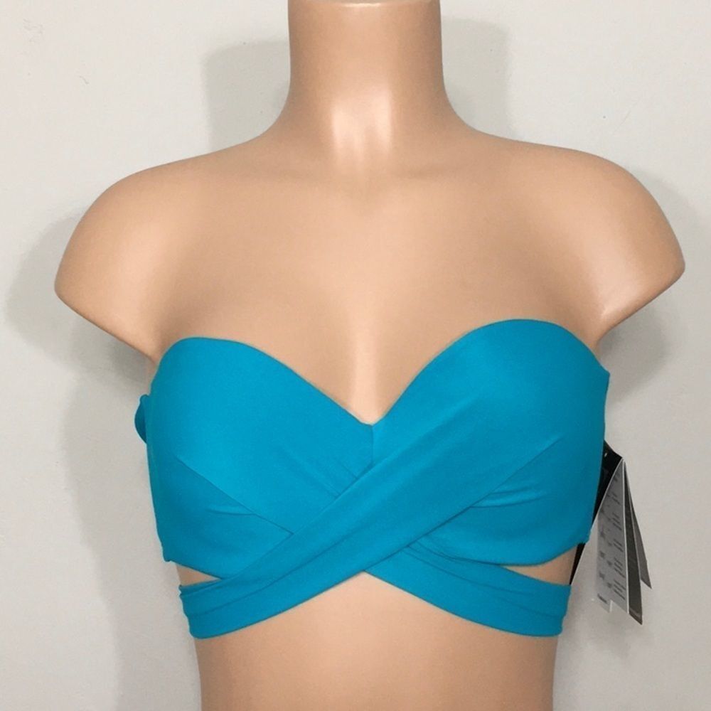 COCO REEF 5-way Bra Sized teal bikini top. 32/34D - Picture 4 of 11